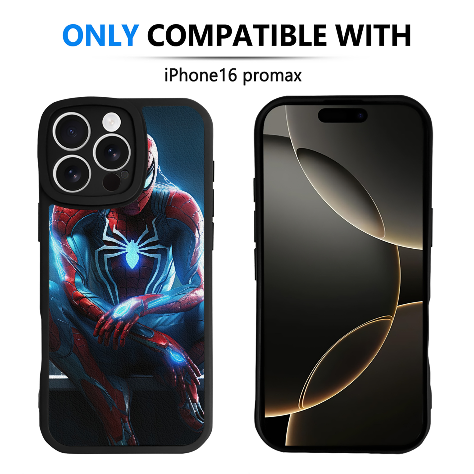 （画像用） Spider Man スパイダーマン 【iPhone 16シリーズ対応】シリコンスマホケース（レザー調） 材質：シリコン